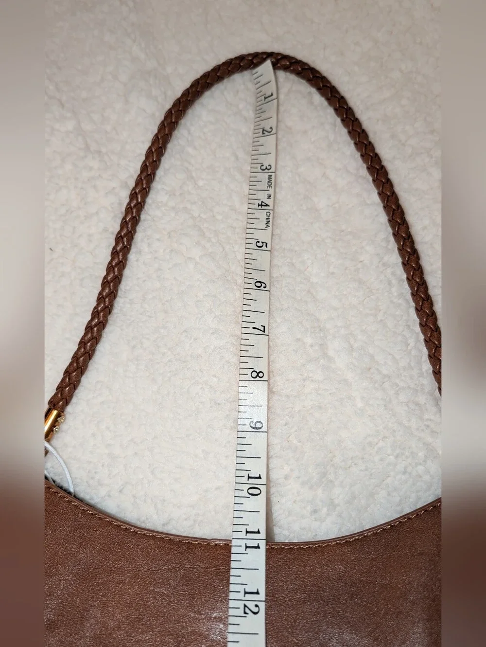 Shoulder Bag With Braided Strap And Bonus Pouch Caramel Brown NWOT